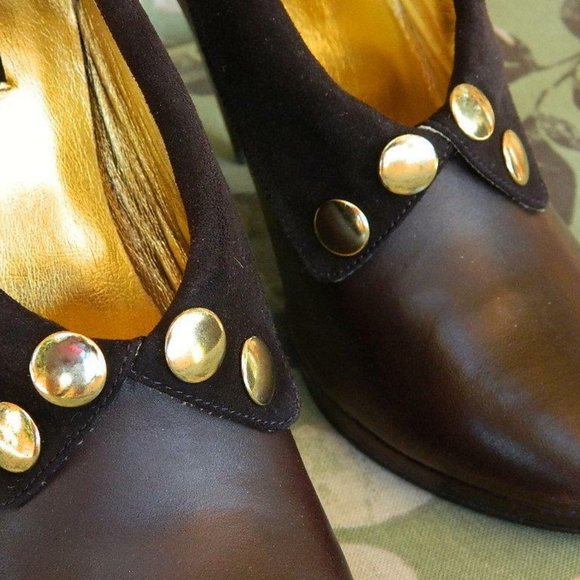 Naughty Monkey Brown Leather Shoe Boots w/Studs ,Size 7 w/box , EUC - Picture 11 of 14